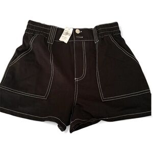 Volcom Women's Stone Kraft Utility Denim Shorts in Black
